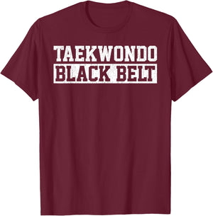 Congratulations Taekwondo Black Belt For Kids Girls & Boys T-Shirt - T-Shirt | Maroon