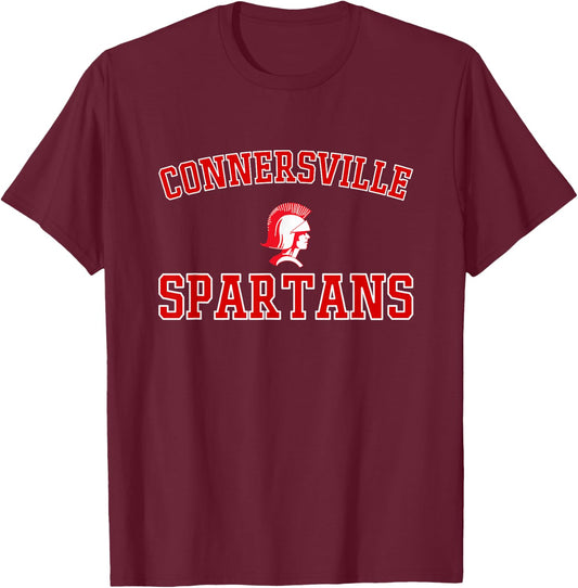 Connersville Spartans Logo Varsity HS T-Shirt - T-Shirt | Maroon