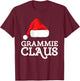 Grammie Claus Christmas Santa's Hat Pajama Family Xmas T-Shirt - T-Shirt | Maroon