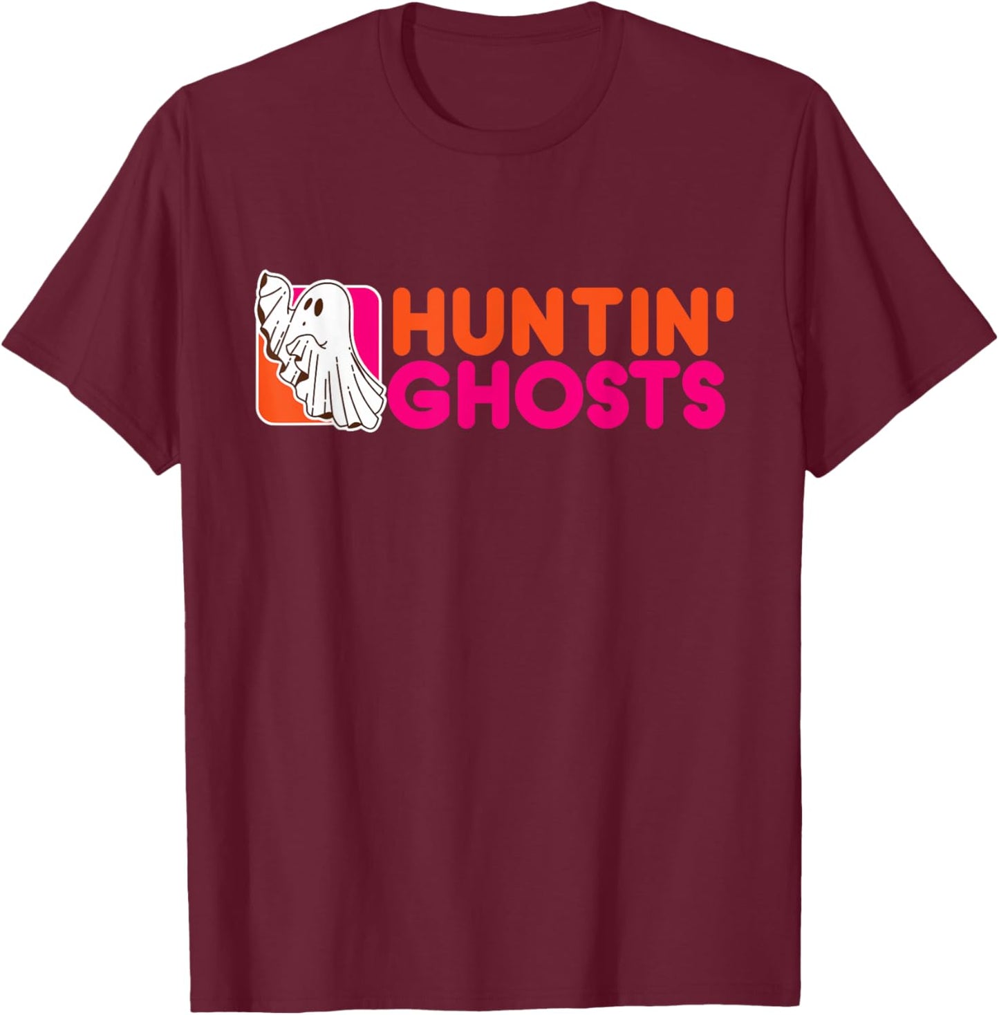 Hunting Ghosts - Ghost Hunter Paranormal Activity Halloween T-Shirt - T-Shirt | Maroon