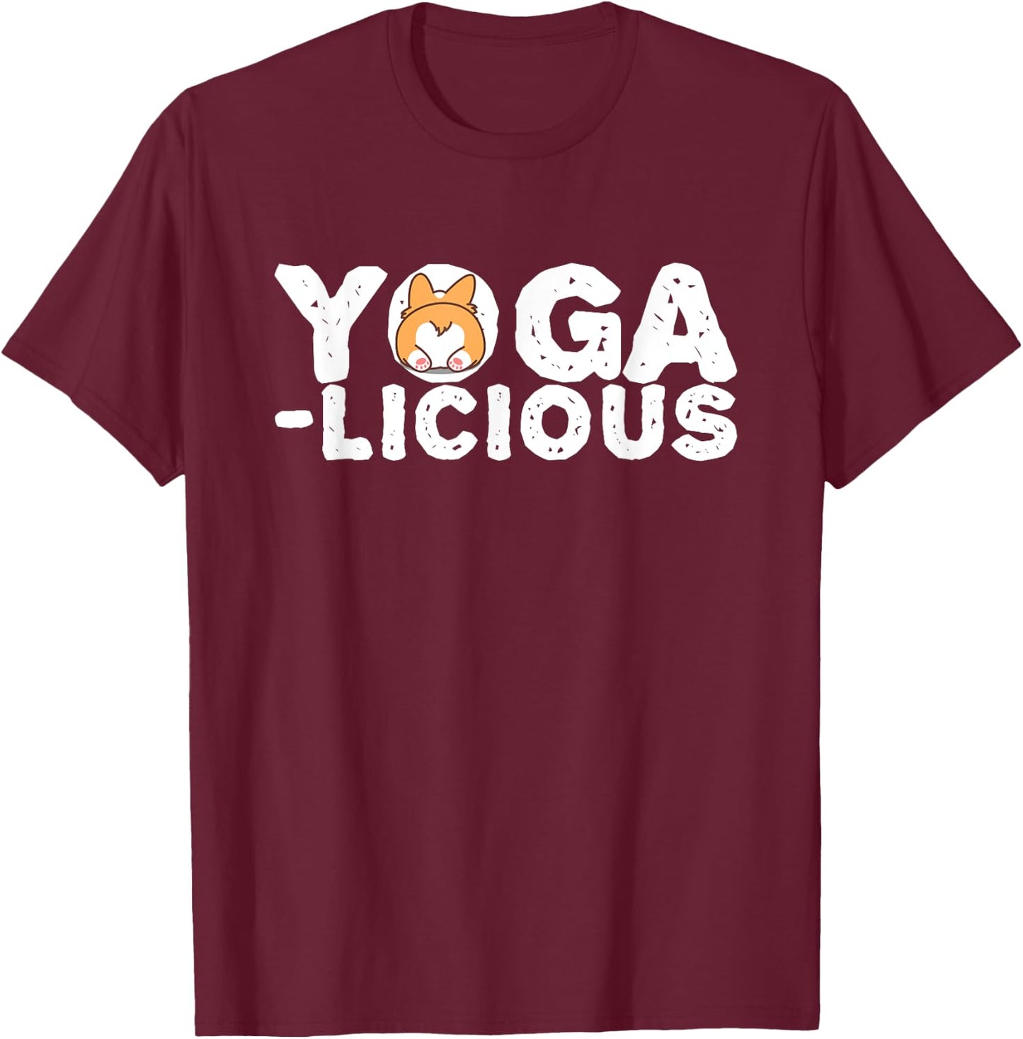 Yogalicious - Fun Cute Yoga Meditation Stretching T-Shirt - T-Shirt | Maroon
