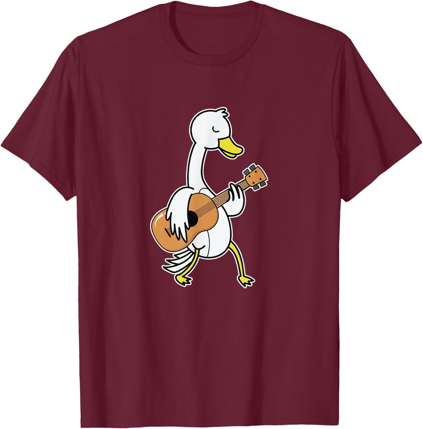 Goose playing Guitar T-Shirt - T-Shirt | Maroon
