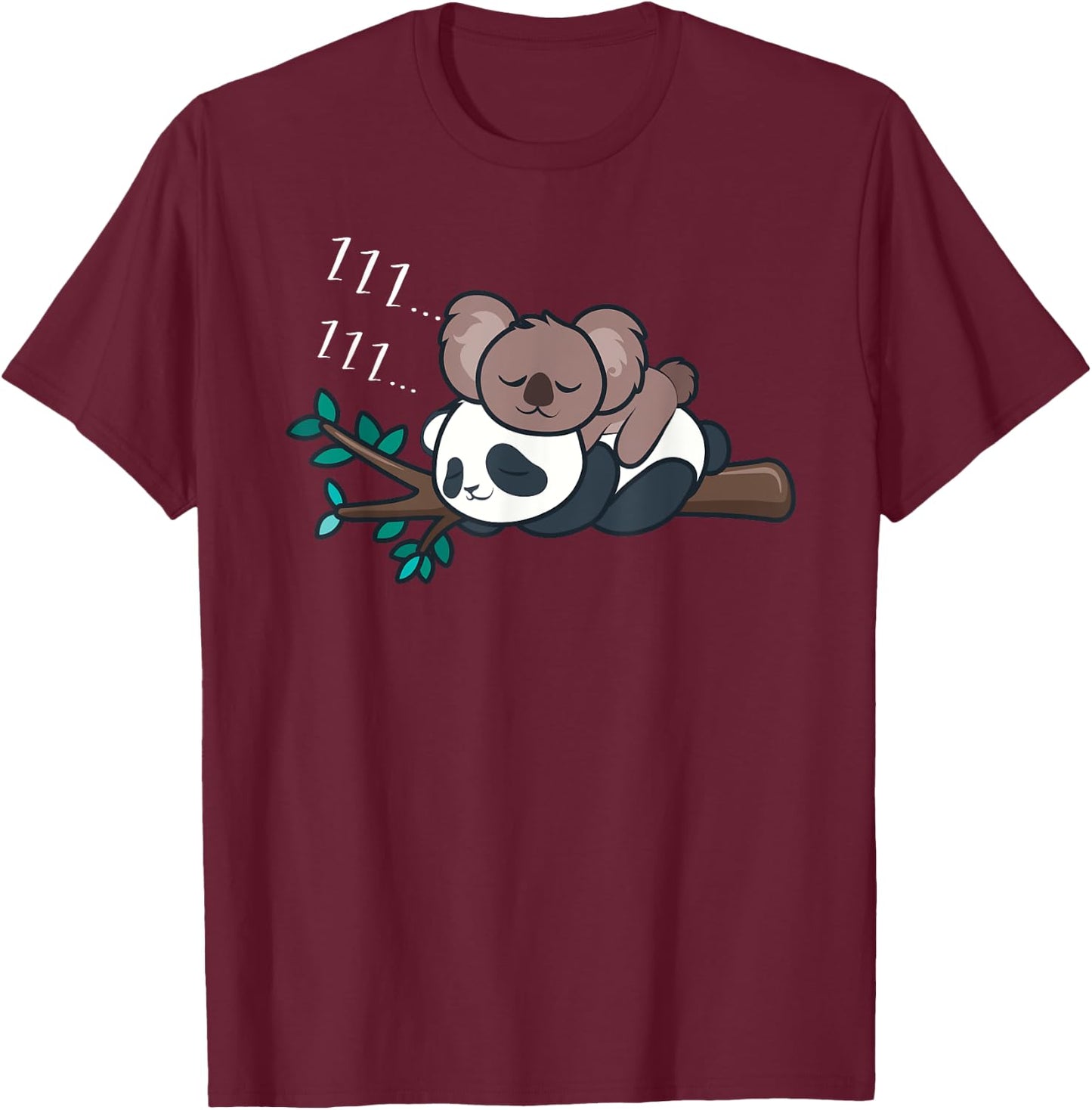Panda Shirt Women & Cute Panda Lover Gifts Men Women Kids Panda Lover Gift Panda Koala Black -Kids Short Sleeve Classic Fit Cotton Blend Christmas Celebration T-Shirt - T-Shirt | Maroon