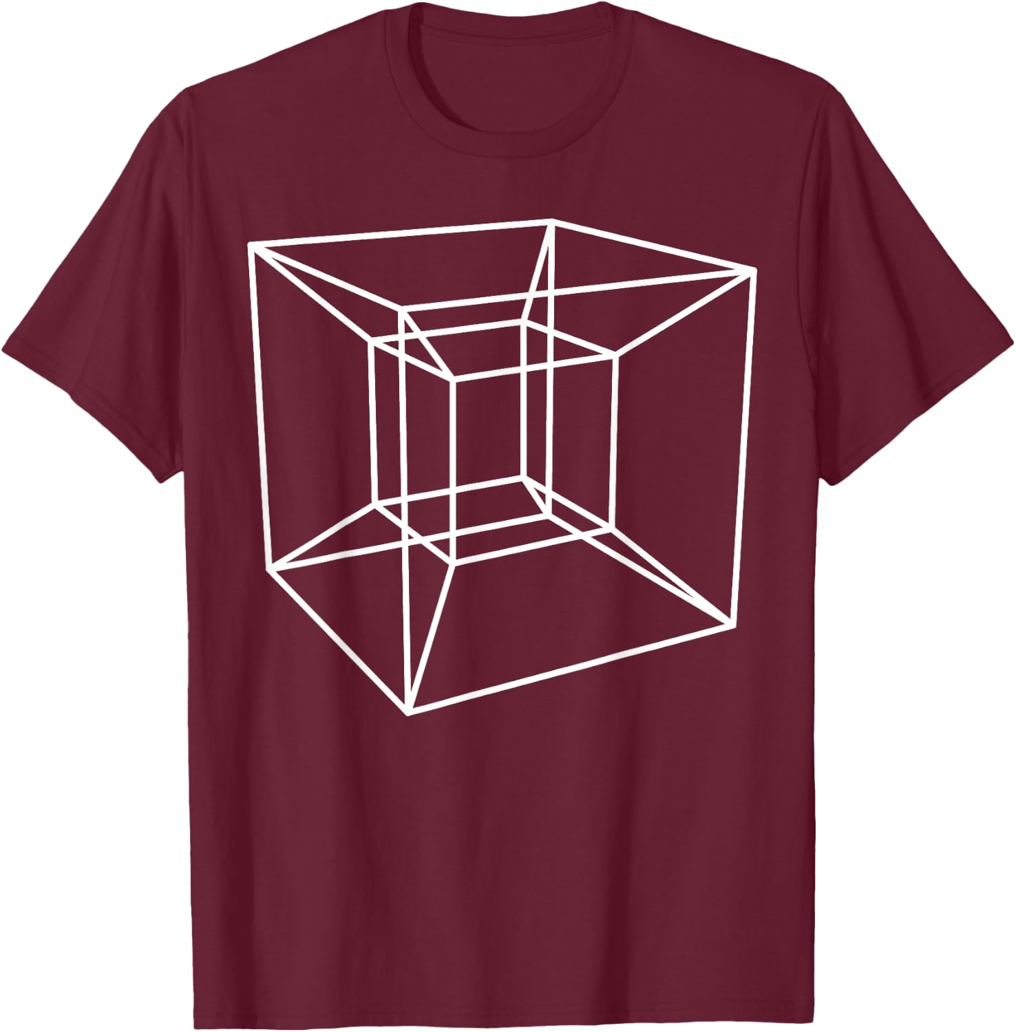 Nerdy Tesseract Hypercube Math Science Teacher Student Gift Men Women Girls Kids T-Shirt - T-Shirt | Maroon