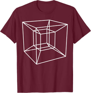 Nerdy Tesseract Hypercube Math Science Teacher Student Gift Men Women Girls Kids T-Shirt - T-Shirt | Maroon