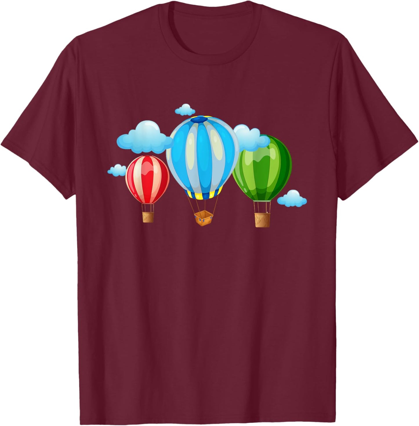 Funny Retro Vintage Hot Air Balloon T-Shirt - T-Shirt | Maroon