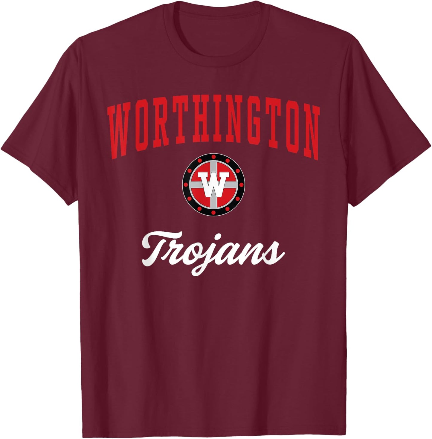 Worthington High School Trojans T-Shirt - T-Shirt | Maroon