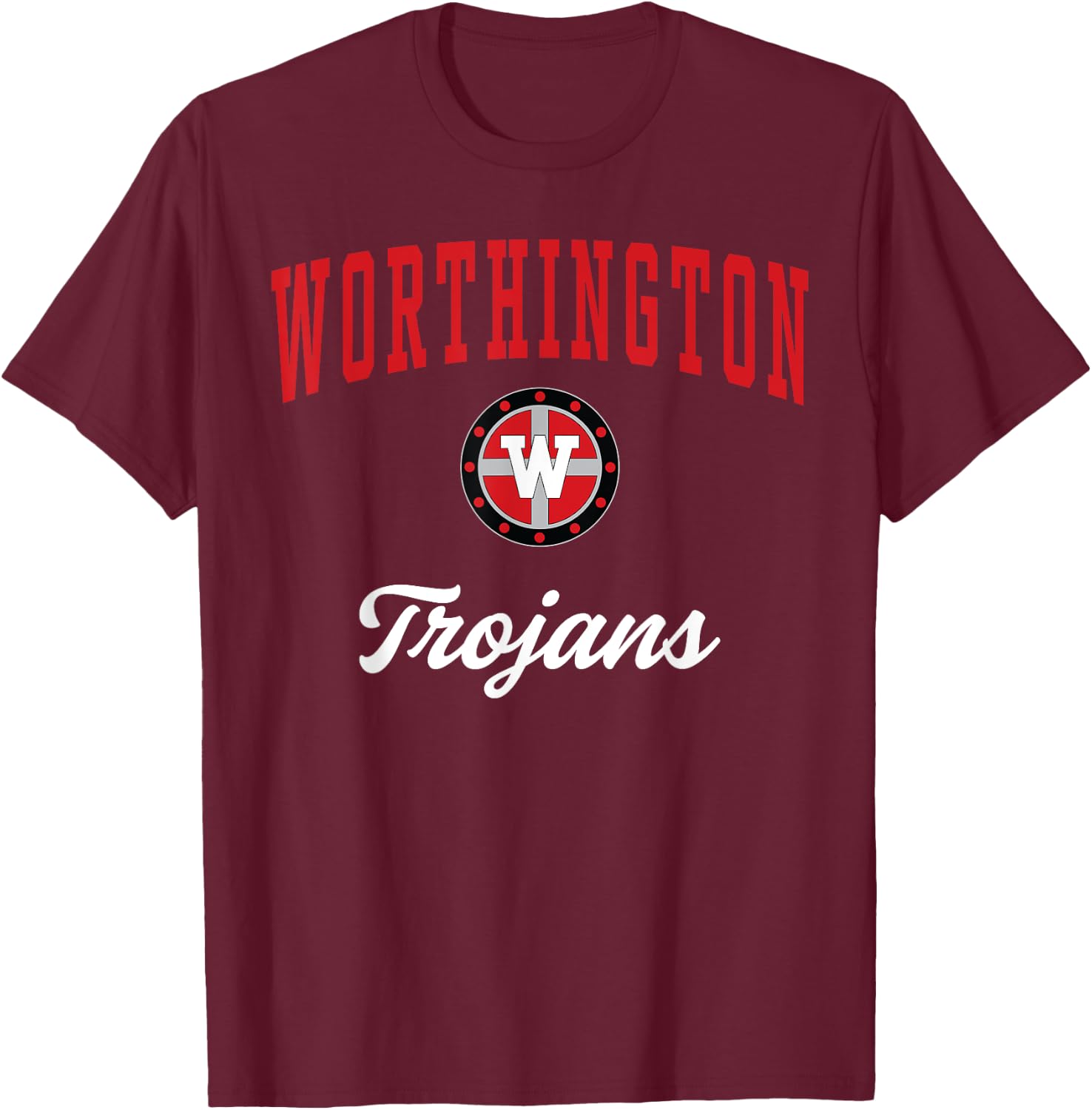 Worthington High School Trojans T-Shirt - T-Shirt | Maroon