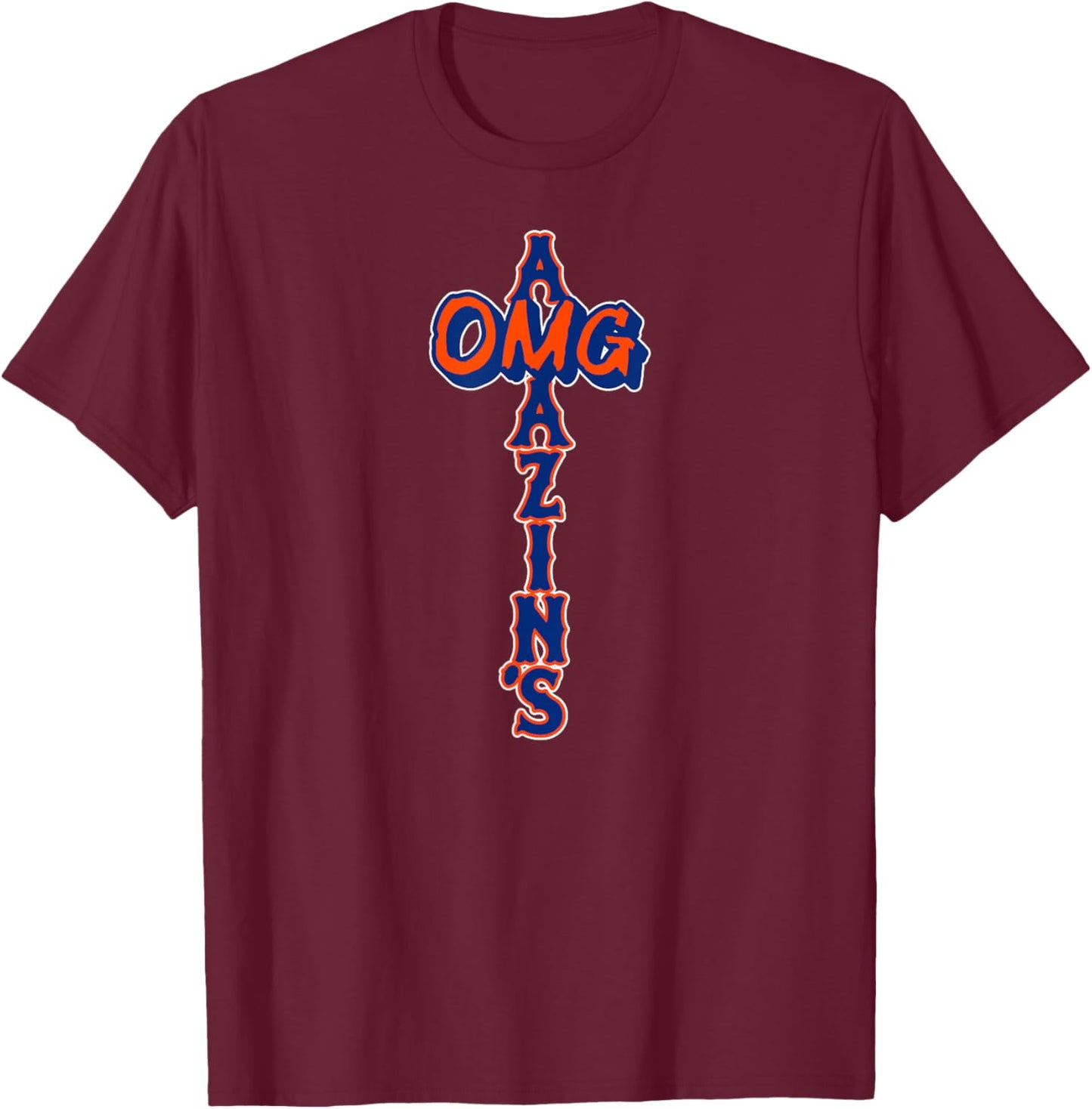 OMG Amazin's - New York Baseball T-Shirt - T-Shirt | Maroon