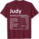 JUDY Nutrition Personalized Name Funny Christmas Gift T-Shirt - T-Shirt | Maroon