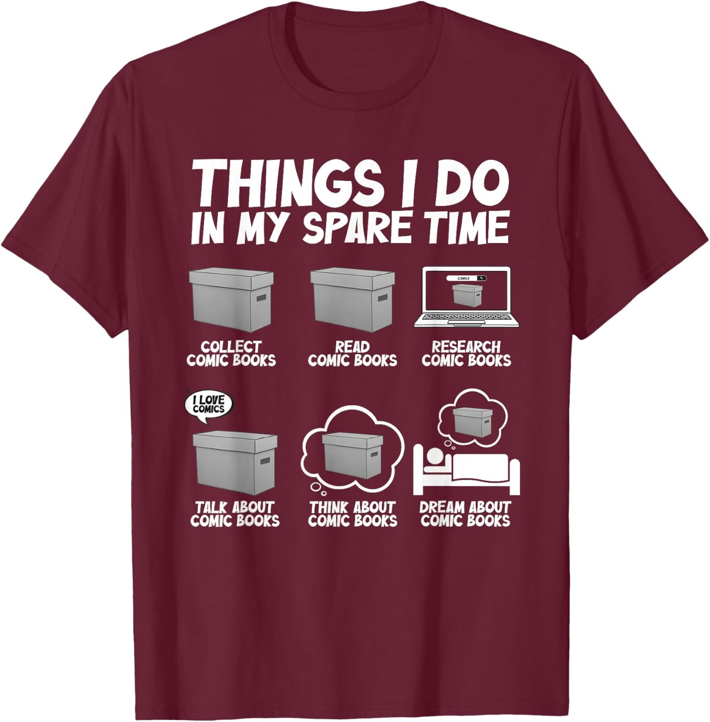Best Comic Book Design Women Comic Book Collectors T-Shirt - T-Shirt | Maroon