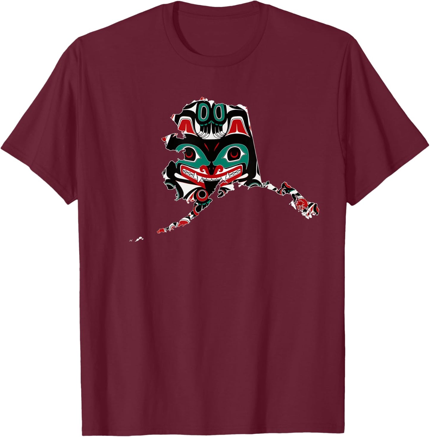 Alaska Native American Art Tlingit Eagle Tribal Bear Clan 4 T-Shirt - T-Shirt | Maroon