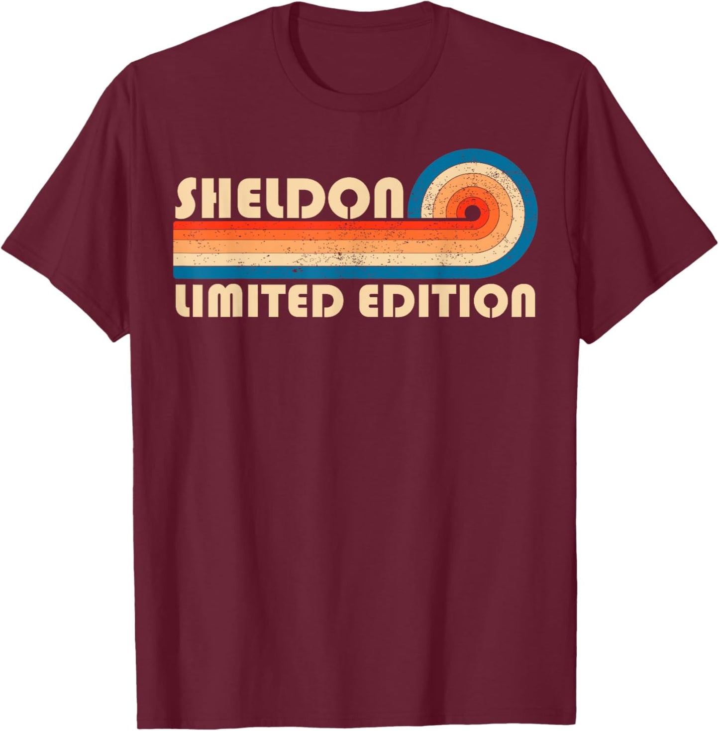 SHELDON Surname Retro Vintage 80s 90s Birthday Reunion T-Shirt - T-Shirt | Maroon