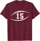 15 Number Vintage Football Player 15 Lucky Number Birthday T-Shirt - T-Shirt | Maroon