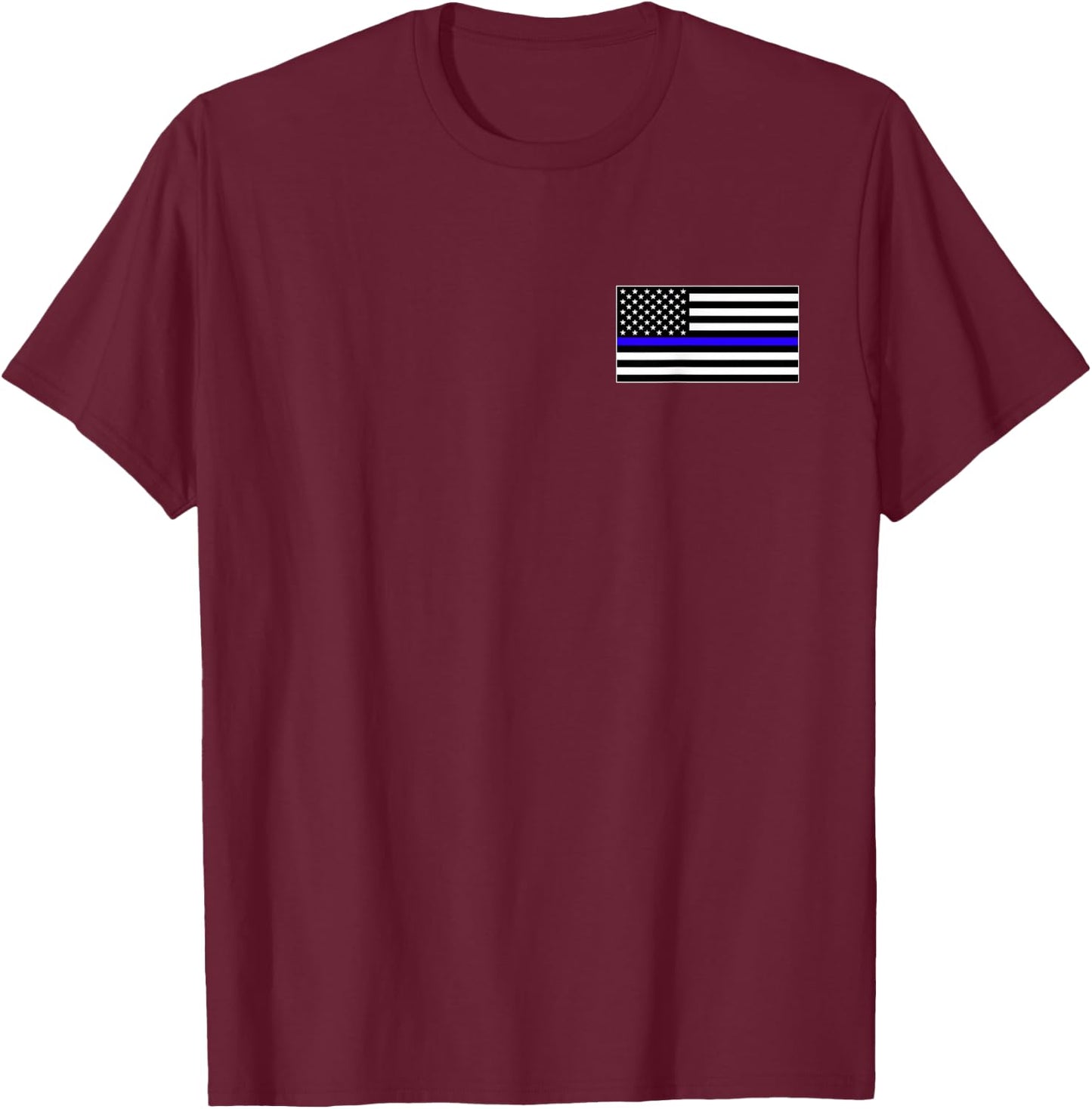 Thin Blue LINE US American Flag Honor Police Lives Matter T-Shirt - T-Shirt | Maroon
