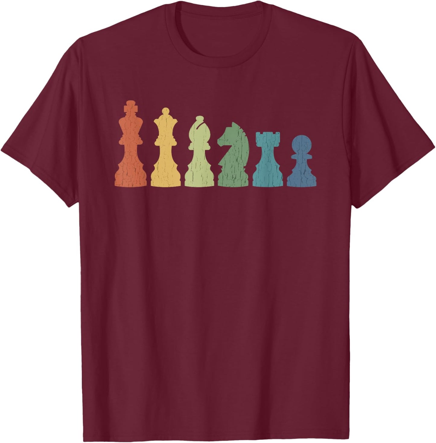 Funny Chess Pieces Board Game Lover Player Themed Chess Gift Small T-Shirt - T-Shirt | Maroon