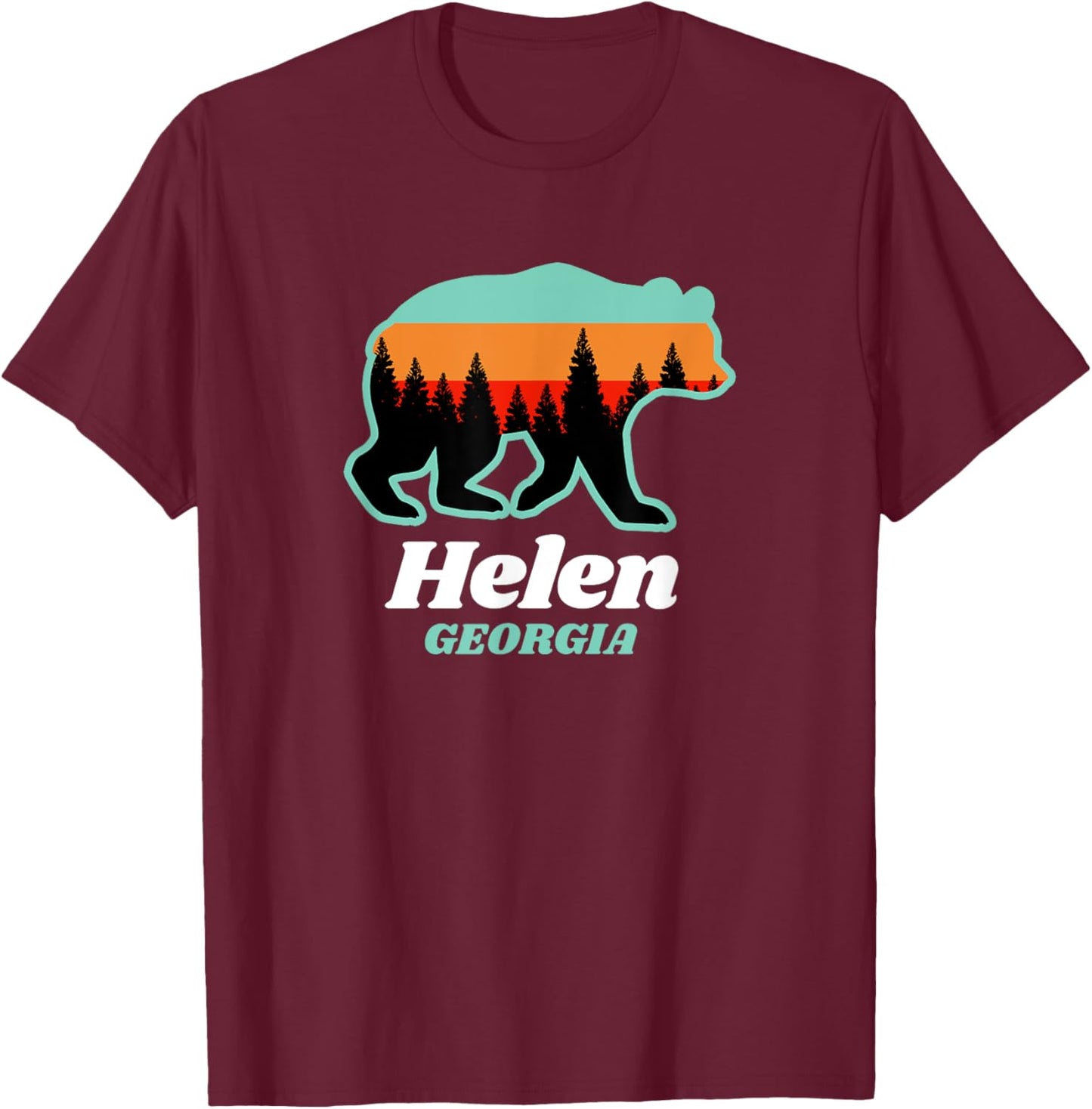Helen Georgia Bear Mountains Summer Women Kids T-Shirt - T-Shirt | Maroon