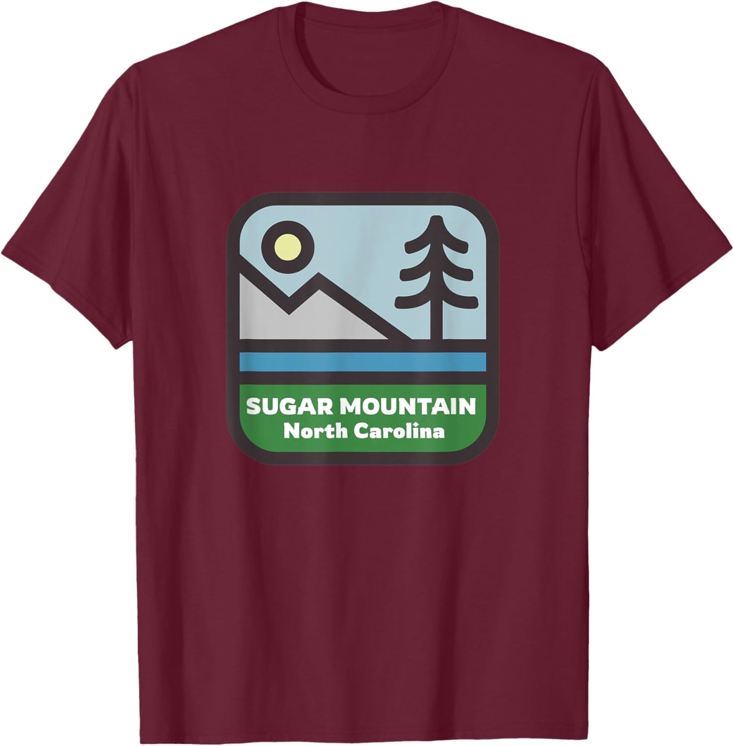 Sugar Mountain North Carolina Mountains NC Souvenir T-Shirt - T-Shirt | Maroon