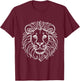 Line Art Dad Mom - Lion T-Shirt - T-Shirt | Maroon