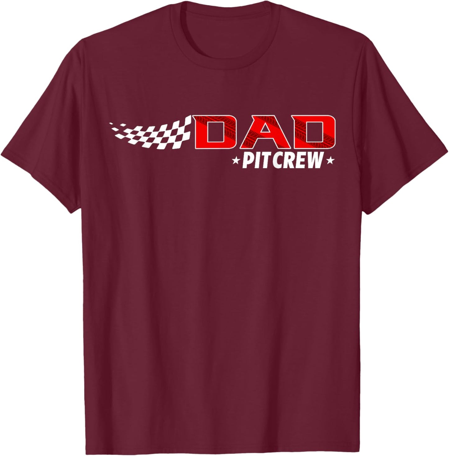 Race Car Birthday Party Racing Family Dad Pit Crew T-Shirt - T-Shirt | Maroon