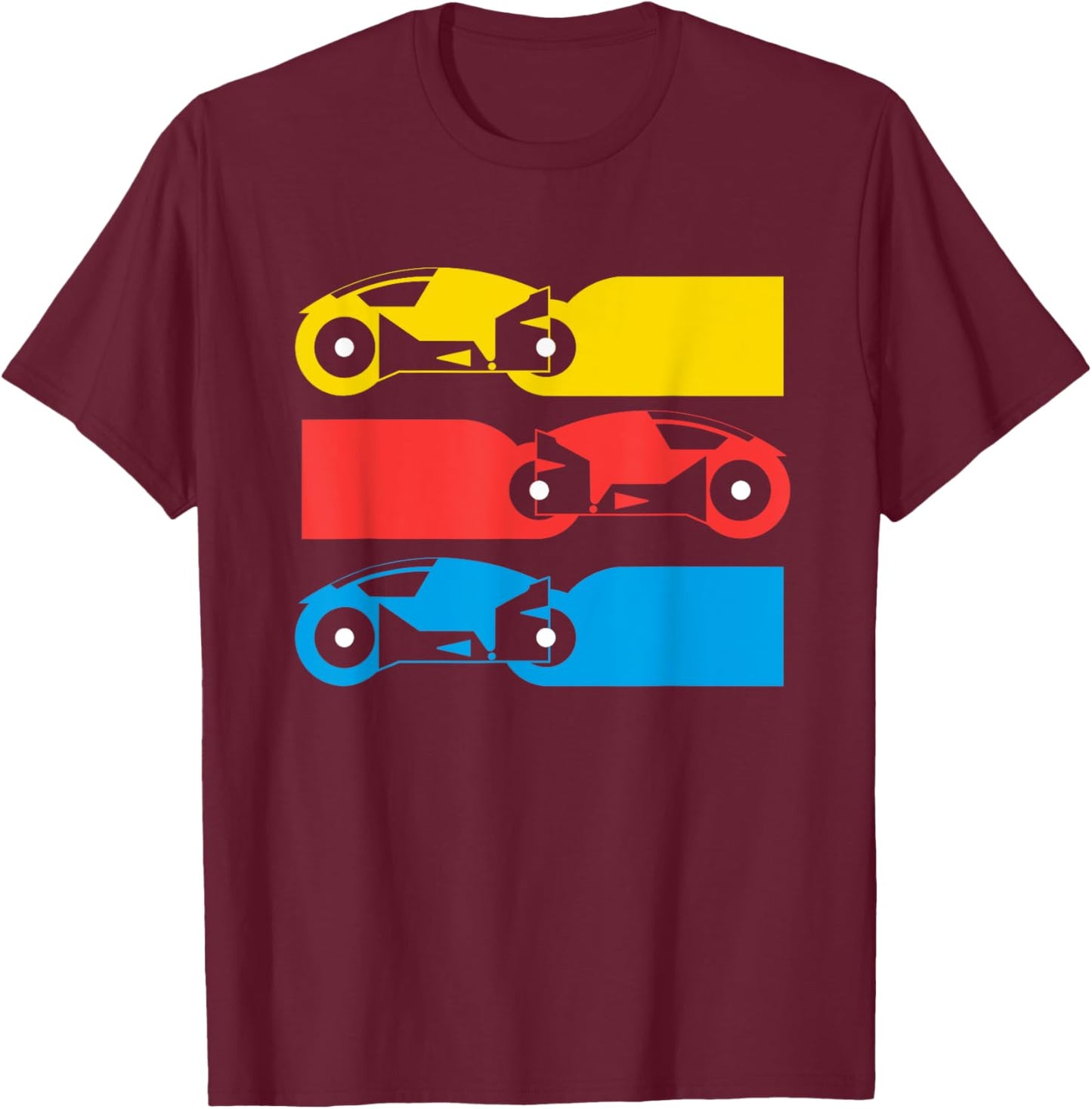 Computer Light Cycles T-Shirt - T-Shirt | Maroon
