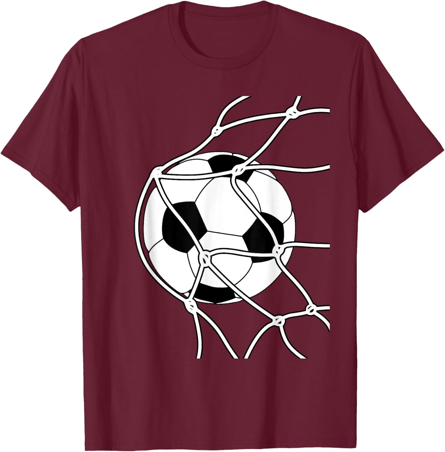 Soccer Ball Goal Funny Player Sports Game Boys Girls Outfit T-Shirt - T-Shirt | Maroon
