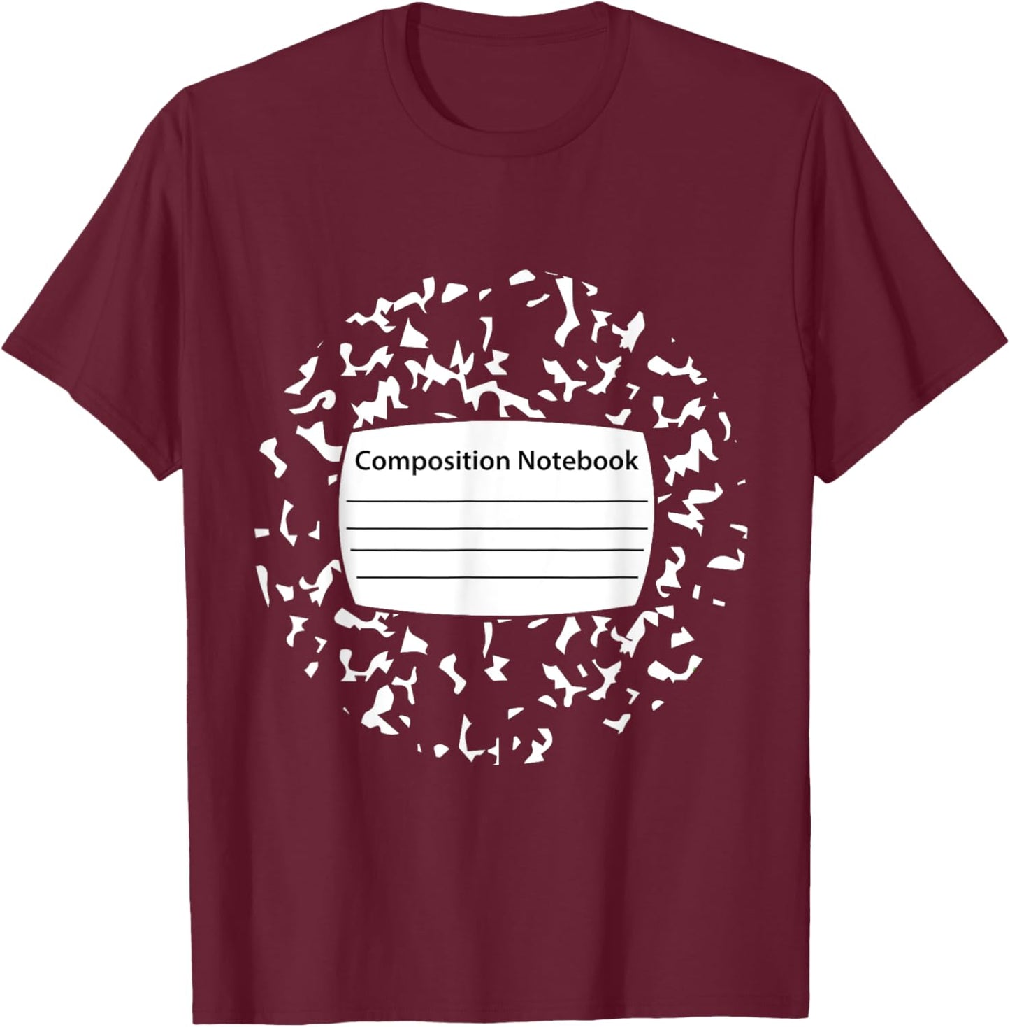 Composition Notebook Costume - Matching Group Halloween T-Shirt - T-Shirt | Maroon