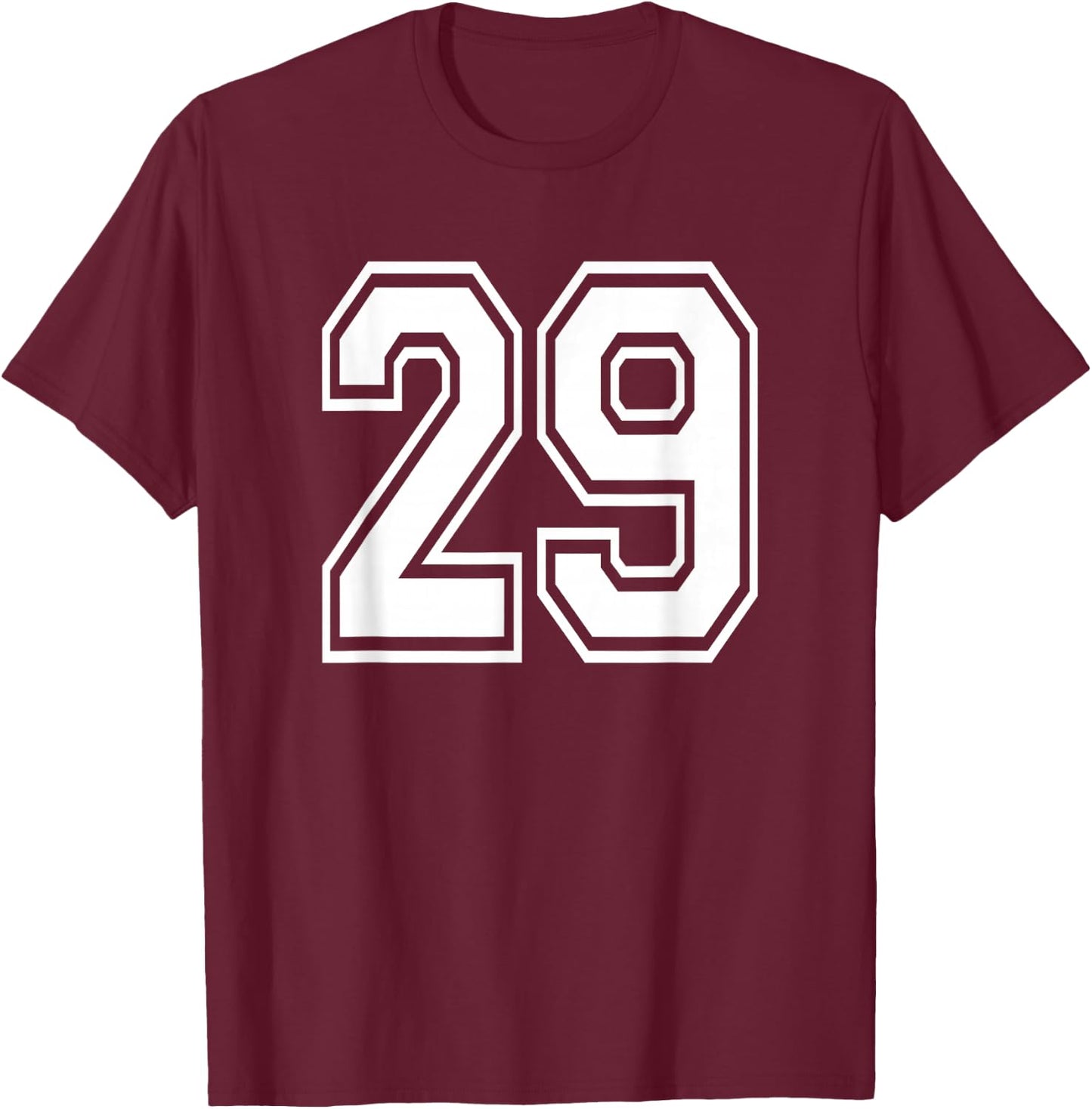 Number 29 Birthday Gift Sports Player Team Numbered Jersey T-Shirt - T-Shirt | Maroon
