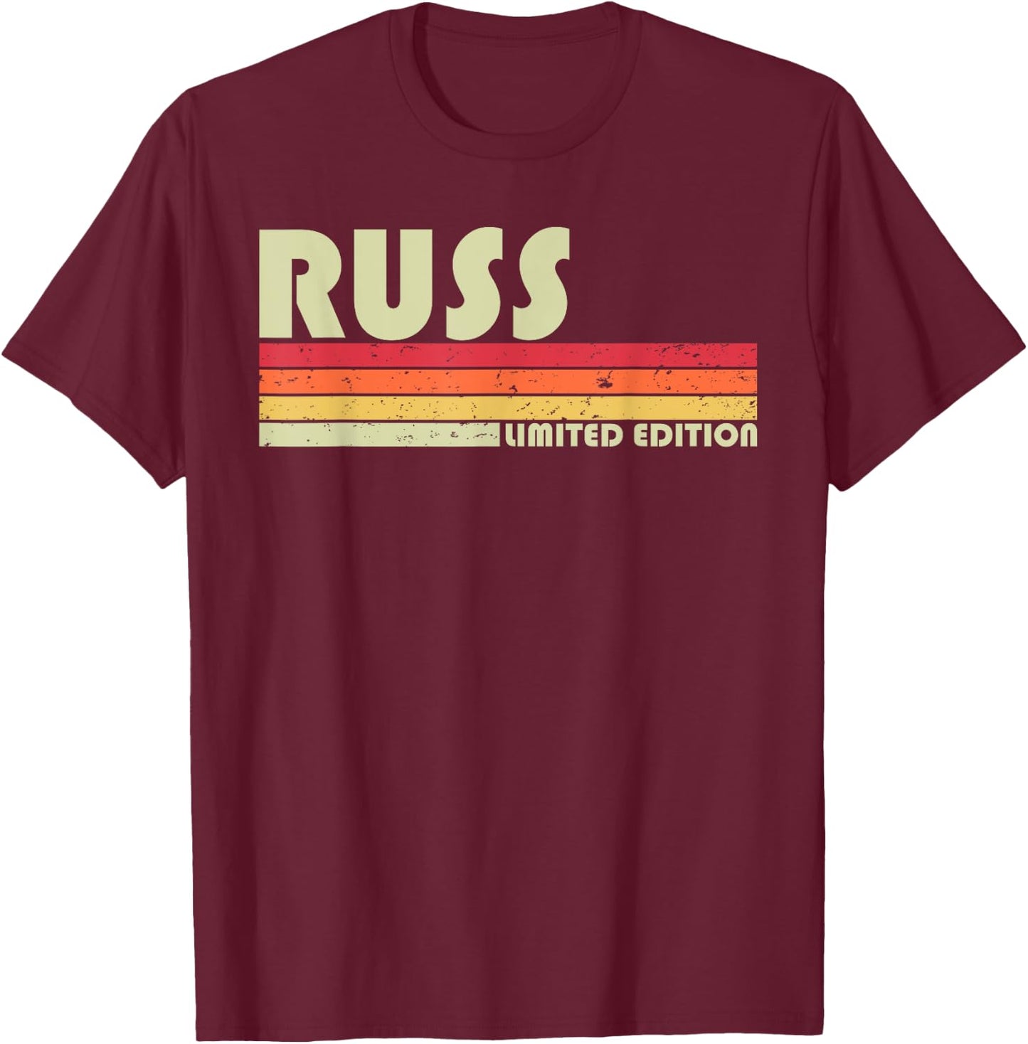Custom Men Dad Boy Husband Christmas 80s 90s Style Russ Gift Name Personalized Funny Retro Vintage Birthday T-Shirt - T-Shirt | Maroon