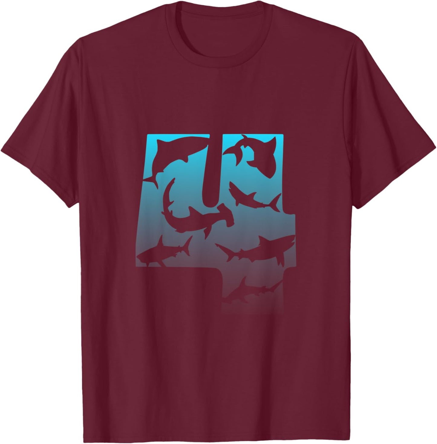 Kids Shark 4th Birthday Under Sea 4 Year Old Birthday Party Theme T-Shirt - T-Shirt | Maroon