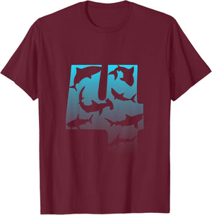Kids Shark 4th Birthday Under Sea 4 Year Old Birthday Party Theme T-Shirt - T-Shirt | Maroon