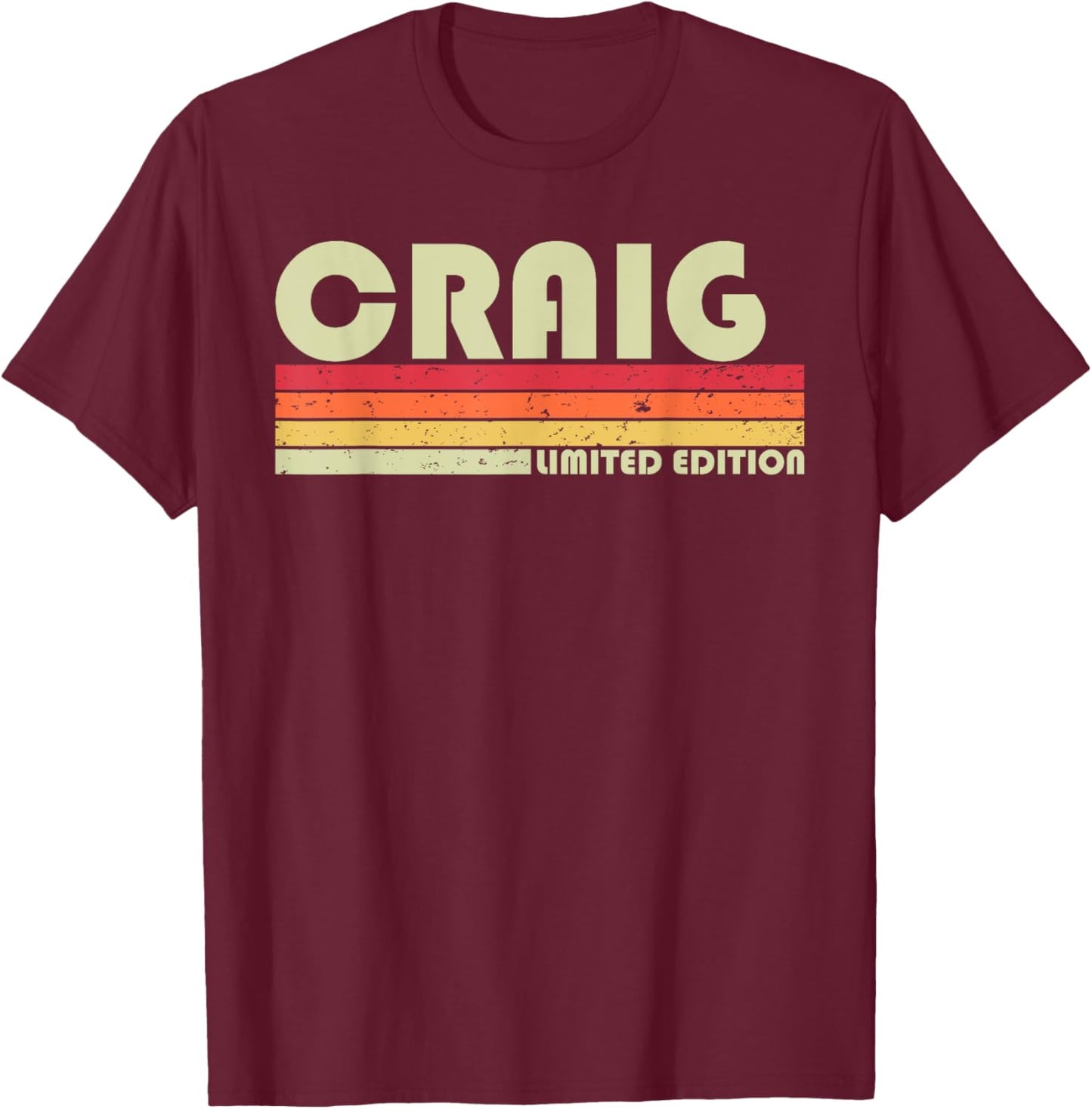 CRAIG Gift Name Personalized Funny Retro Vintage Birthday T-Shirt - T-Shirt | Maroon