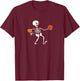 Funny Skeleton playing Pickleball Halloween T-Shirt - T-Shirt | Maroon