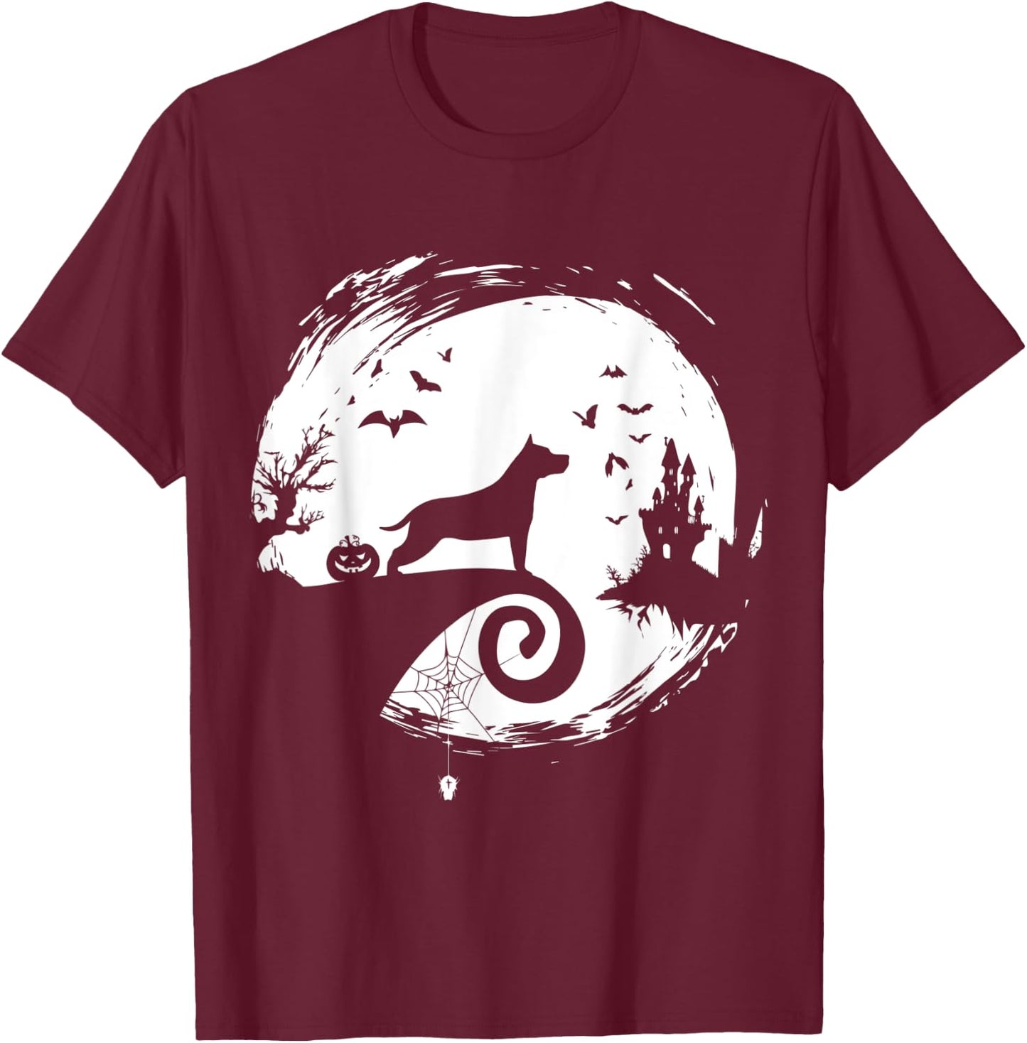 AMERICAN STAFFORDSHIRE TERRIER Halloween Costume T-Shirt - T-Shirt | Maroon