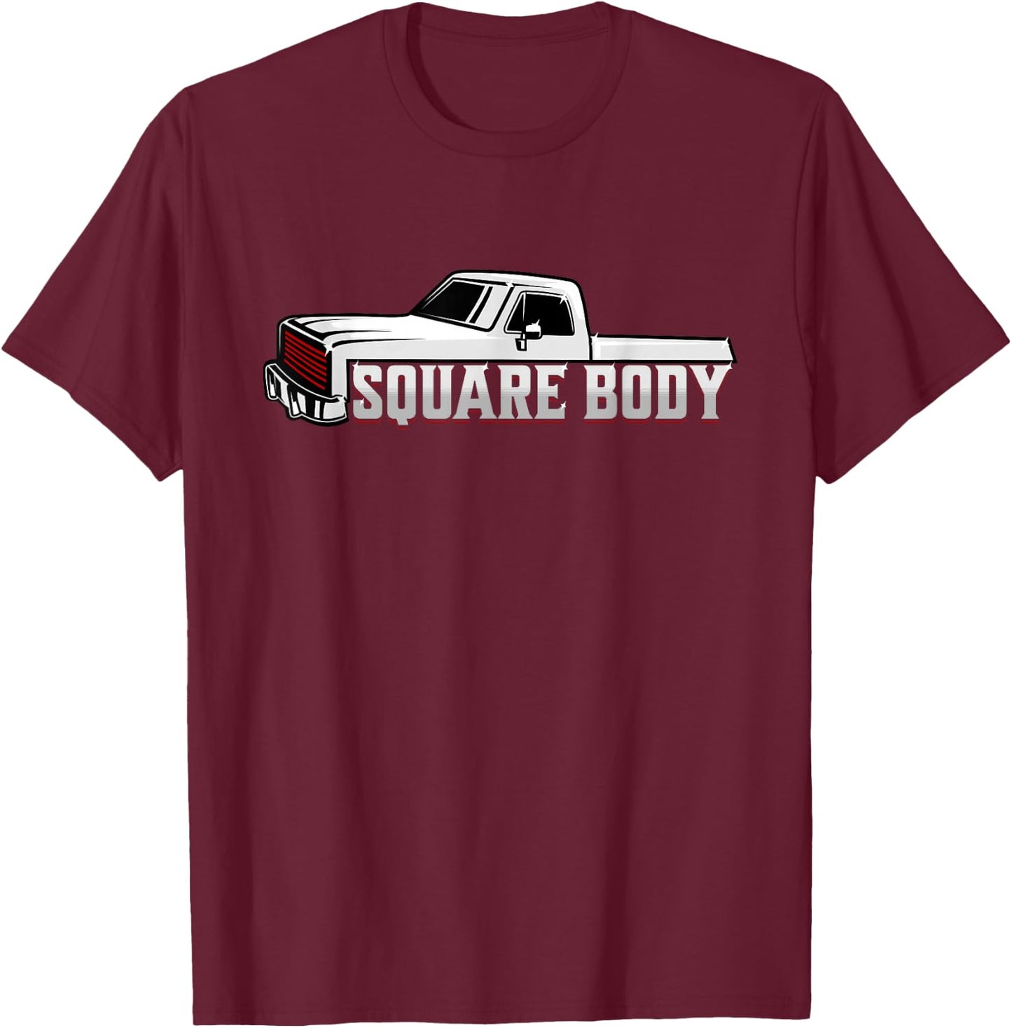 Vintage American Square Body Truck 4x4 Mud Trucks T-Shirt - T-Shirt | Maroon