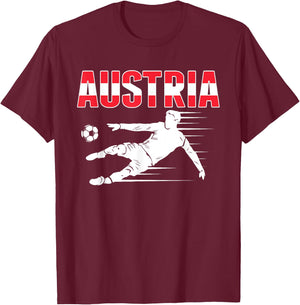 Austria Soccer Fans Jersey - Austrian Football Supporters T-Shirt - T-Shirt | Maroon