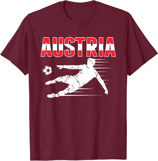 Austria Soccer Fans Jersey - Austrian Football Supporters T-Shirt - T-Shirt | Maroon