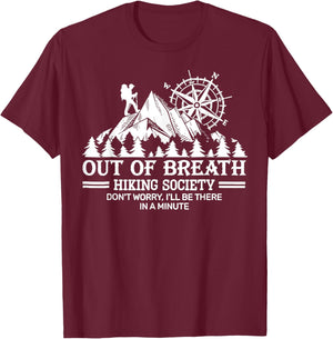 Out of breath hiking society T-Shirt - T-Shirt | Maroon