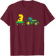 Kids Farm 3 years old 3rd birthday tractor T-Shirt - T-Shirt | Maroon