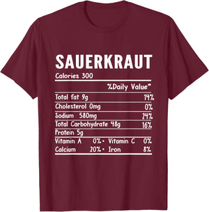 Sauerkraut Nutrition Facts Thanksgiving Food Family Matching T-Shirt - T-Shirt | Maroon