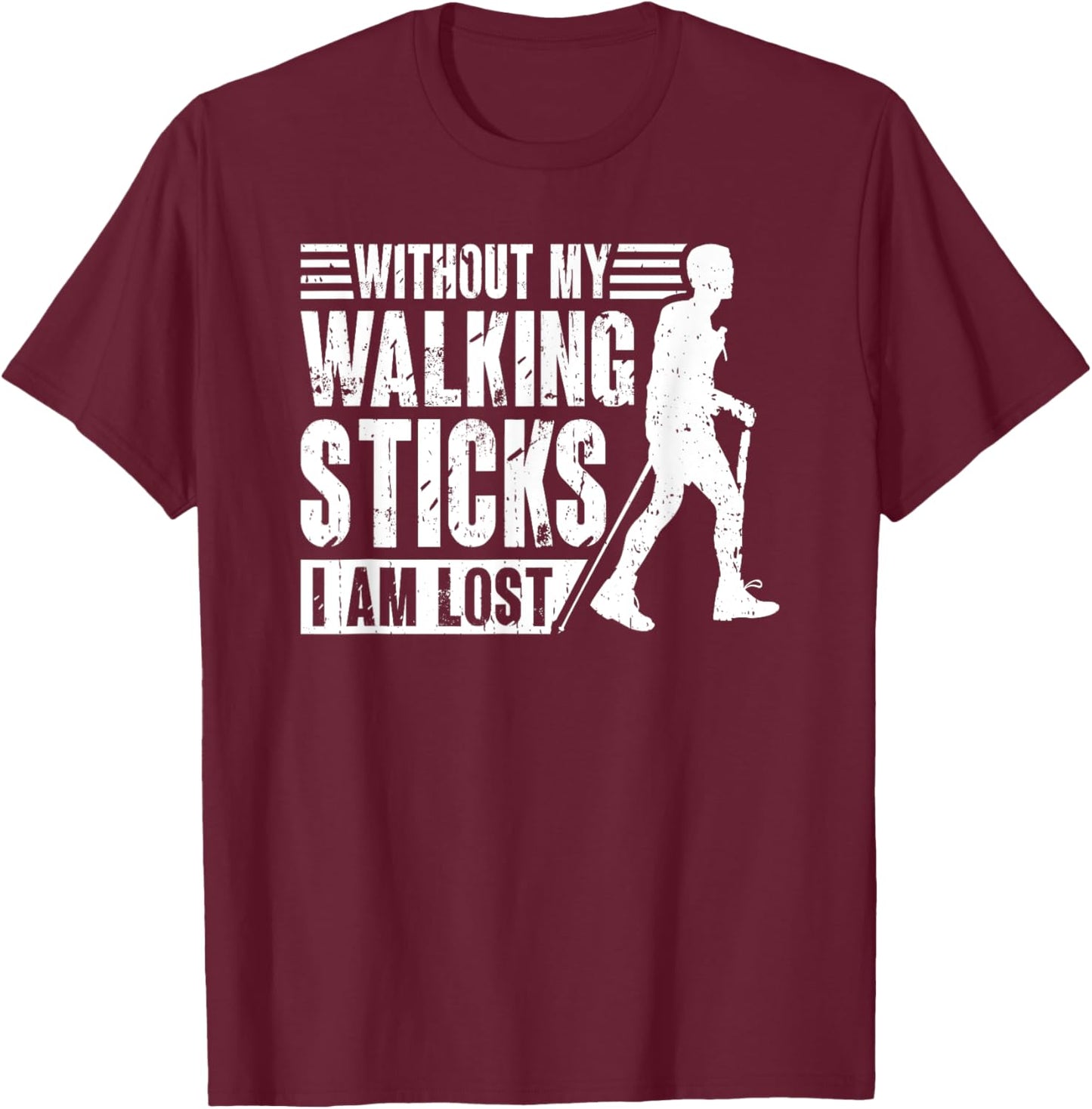 Nordic Walking Walking Sticks Nature Walker T-Shirt - T-Shirt | Maroon