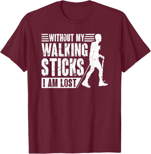 Nordic Walking Walking Sticks Nature Walker T-Shirt - T-Shirt | Maroon