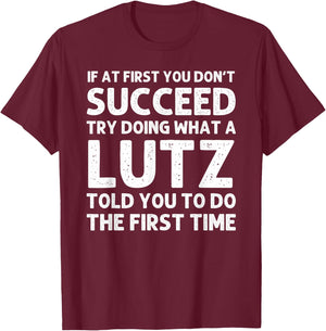LUTZ Funny Surname Family Tree Birthday Reunion Idea T-Shirt - T-Shirt | Maroon