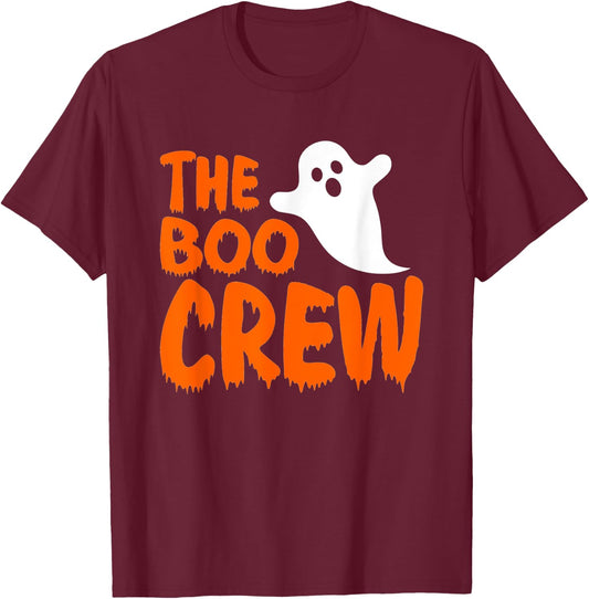 Halloween The Boo Crew - Cute Ghost - Spooky Family Matching T-Shirt - T-Shirt | Maroon