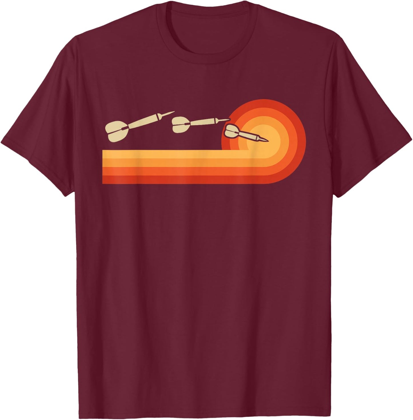 Retro Dart Board Shirt Dart Player Gifts Throwing League T-Shirt - T-Shirt | Maroon