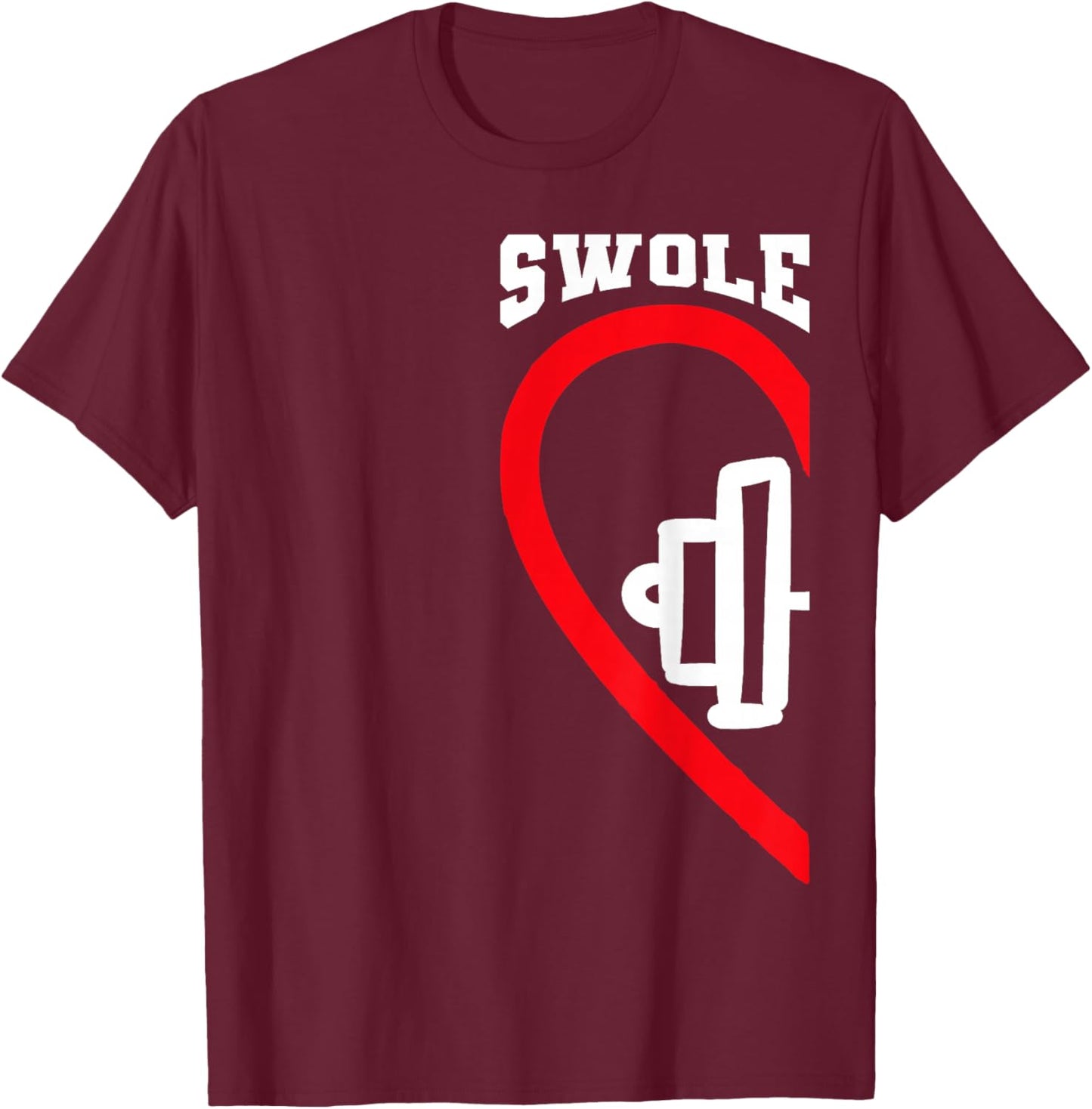 Swole Mates Cute Workout Matching Couples Valentine Day Gym T-Shirt - T-Shirt | Maroon
