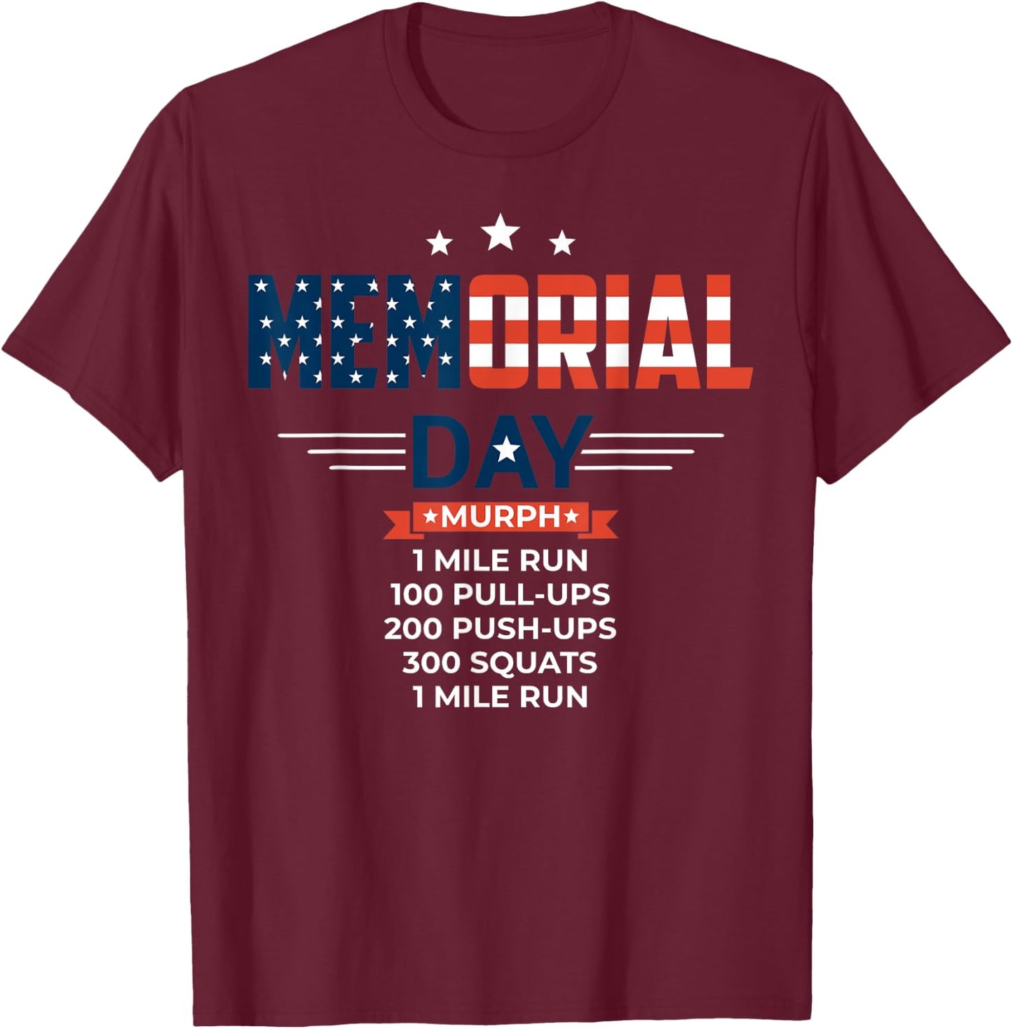 Murph 2021 Memorial Day Workout Patriotic WOD Gift Women Men T-Shirt - T-Shirt | Maroon