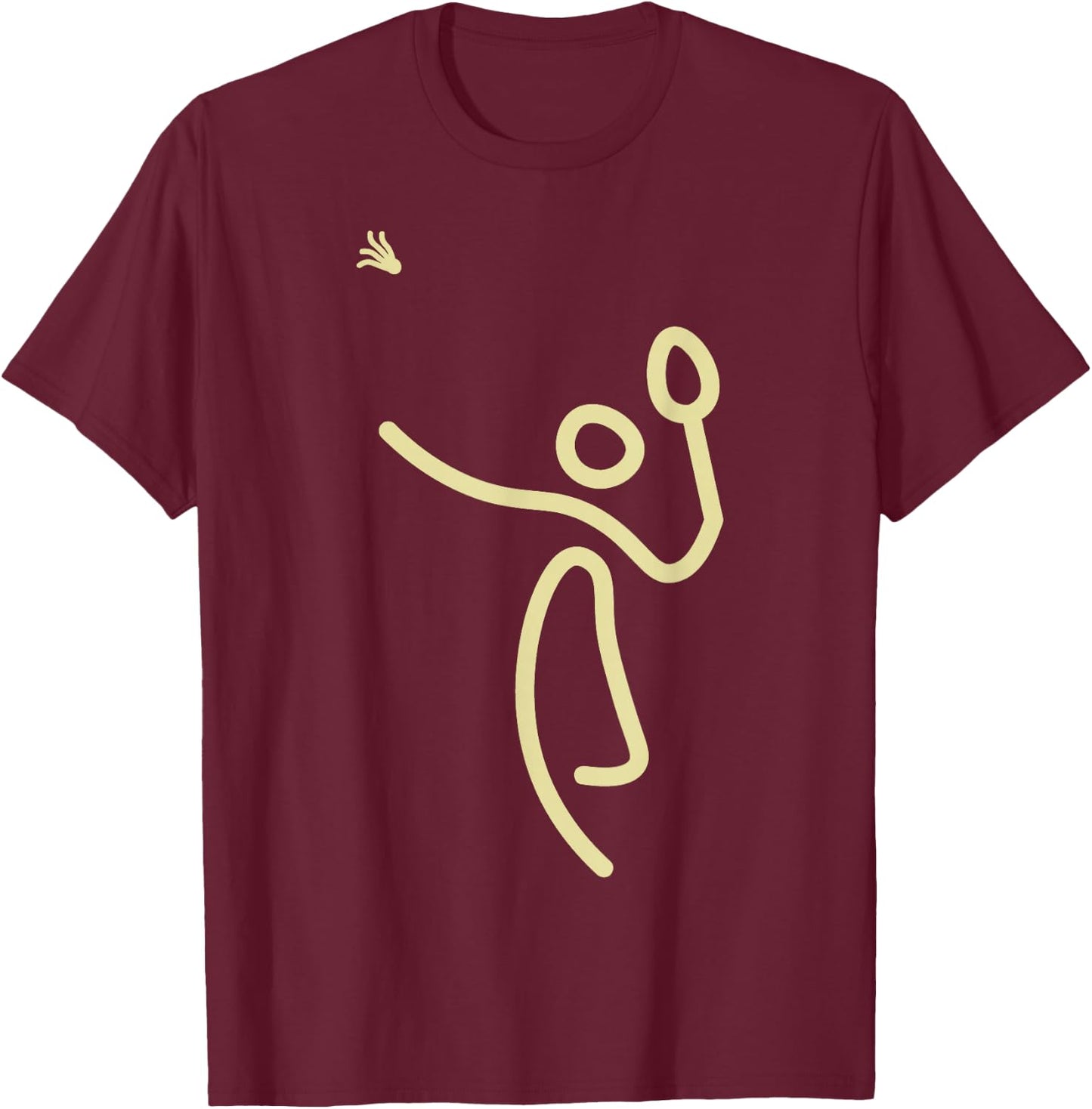 Badminton Stick Man – Shuttlecock Gift T-Shirt - T-Shirt | Maroon