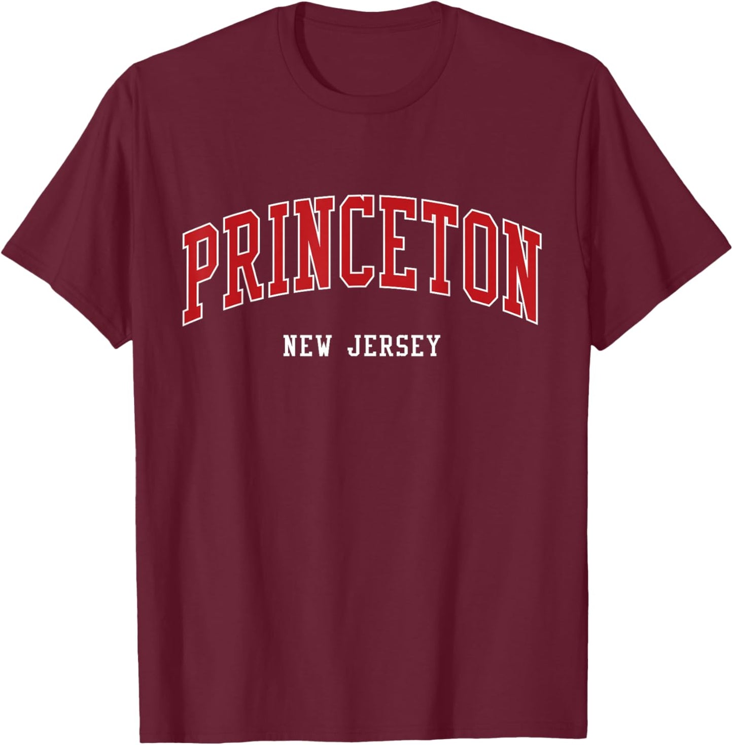 Princeton College Style New Jersey College T-Shirt - T-Shirt | Maroon