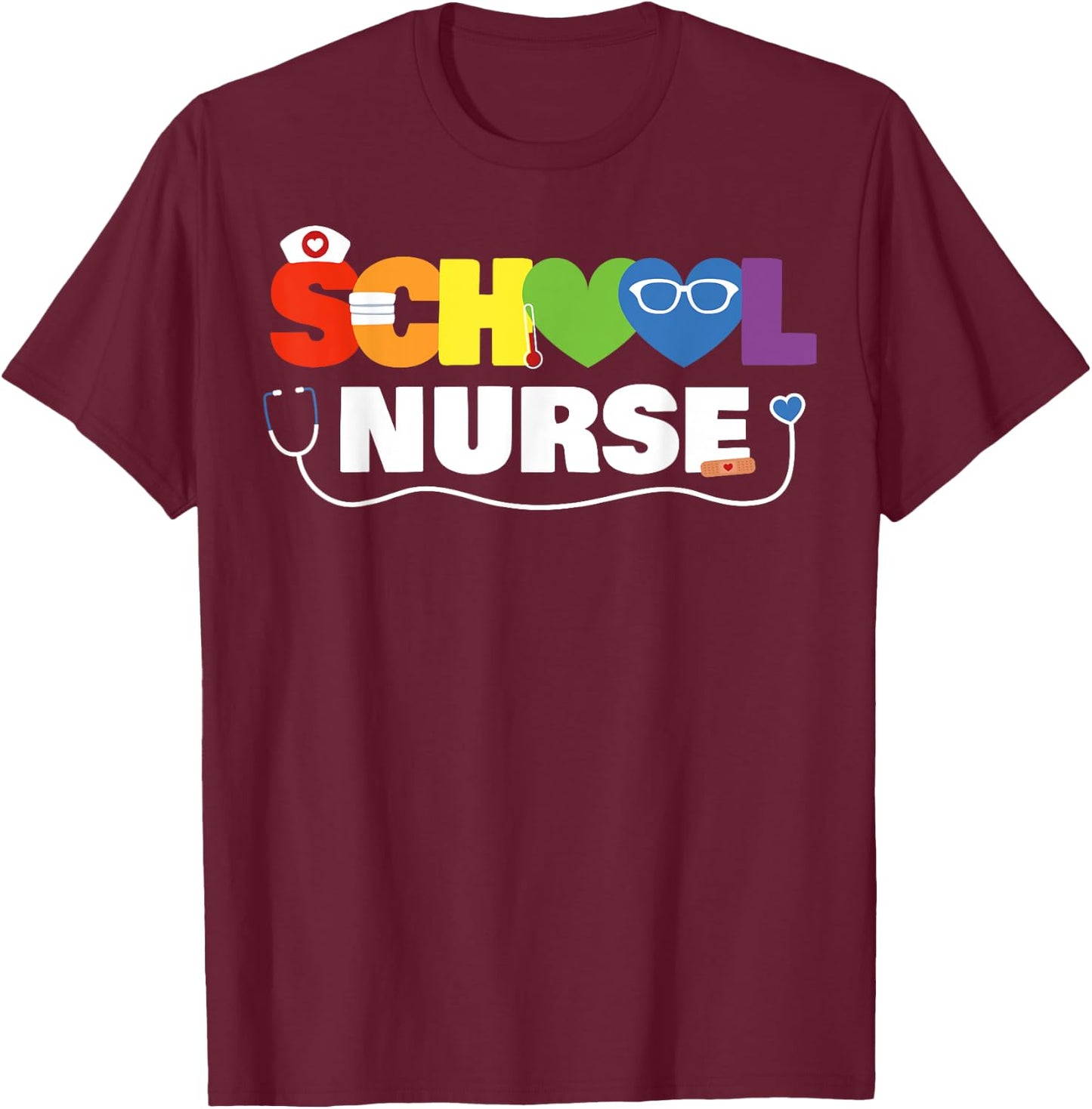 School Nurse Gift Registered Nurse Back To School Nursing T-Shirt - T-Shirt | Maroon
